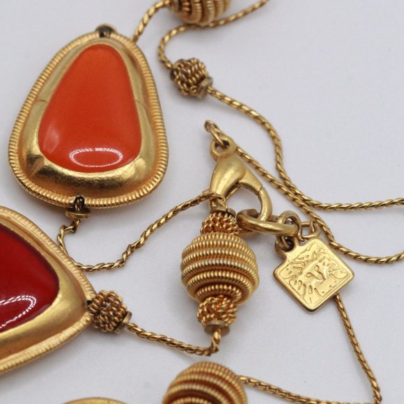 ANNE KLEIN COUTURE POURED GLASS MULTI COLOR NECKLACE - Picture 7 of 10